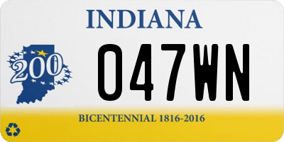 IN license plate 047WN