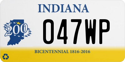 IN license plate 047WP