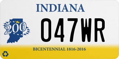 IN license plate 047WR