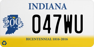 IN license plate 047WU