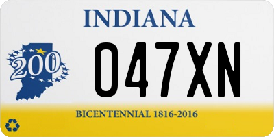 IN license plate 047XN