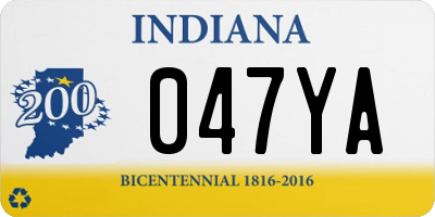 IN license plate 047YA