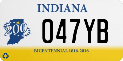 IN license plate 047YB