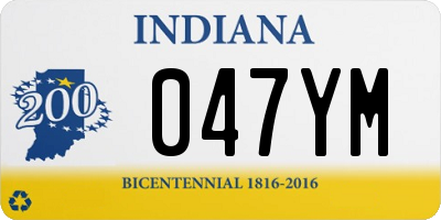 IN license plate 047YM