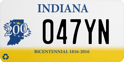 IN license plate 047YN