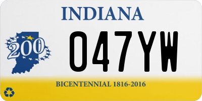 IN license plate 047YW