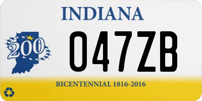 IN license plate 047ZB