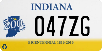 IN license plate 047ZG