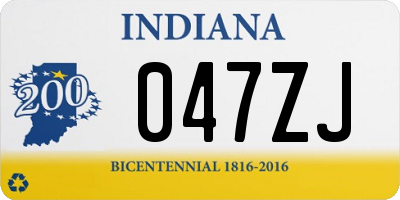 IN license plate 047ZJ