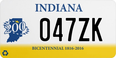 IN license plate 047ZK