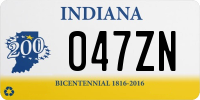 IN license plate 047ZN