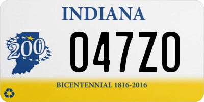 IN license plate 047ZO