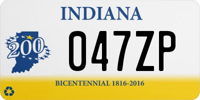 IN license plate 047ZP