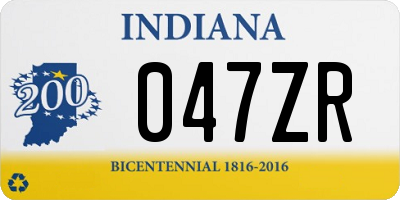 IN license plate 047ZR