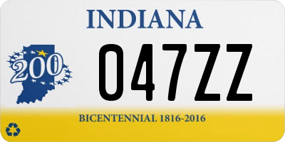 IN license plate 047ZZ