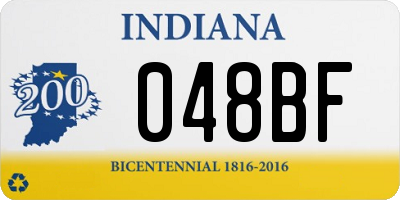 IN license plate 048BF