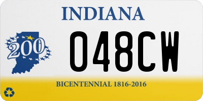 IN license plate 048CW