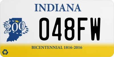 IN license plate 048FW