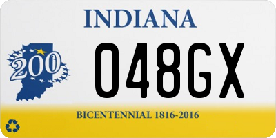 IN license plate 048GX