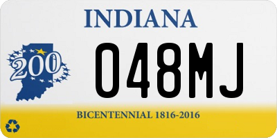 IN license plate 048MJ