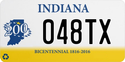 IN license plate 048TX