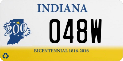 IN license plate 048W