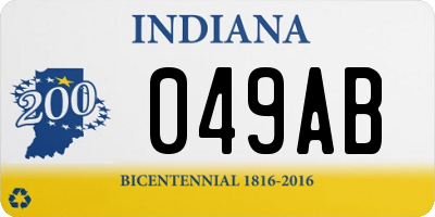 IN license plate 049AB