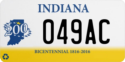 IN license plate 049AC