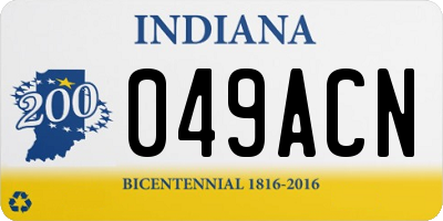 IN license plate 049ACN