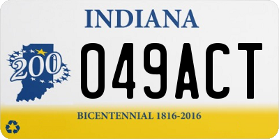IN license plate 049ACT