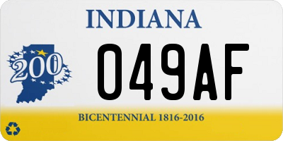 IN license plate 049AF