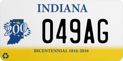 IN license plate 049AG