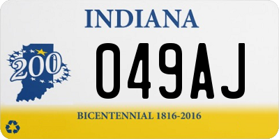 IN license plate 049AJ