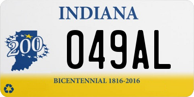 IN license plate 049AL