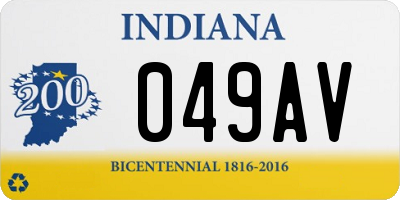 IN license plate 049AV