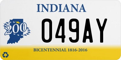 IN license plate 049AY