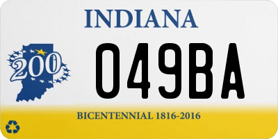 IN license plate 049BA