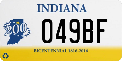 IN license plate 049BF