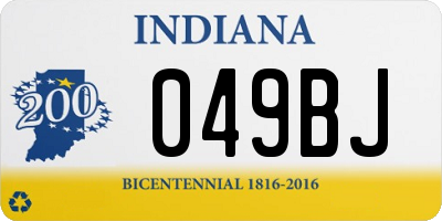 IN license plate 049BJ
