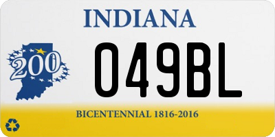 IN license plate 049BL