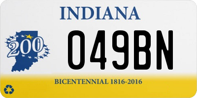 IN license plate 049BN