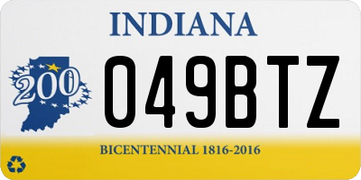 IN license plate 049BTZ
