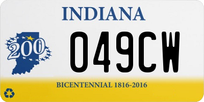 IN license plate 049CW