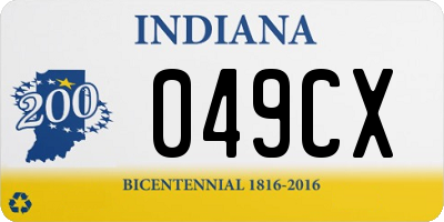 IN license plate 049CX