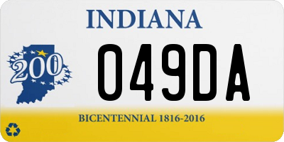 IN license plate 049DA
