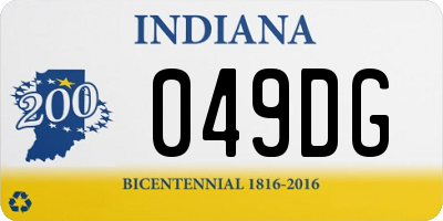 IN license plate 049DG