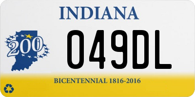 IN license plate 049DL