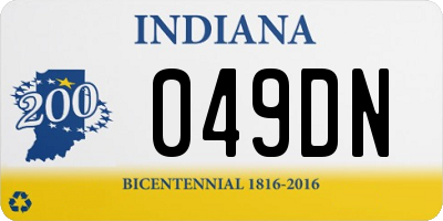 IN license plate 049DN