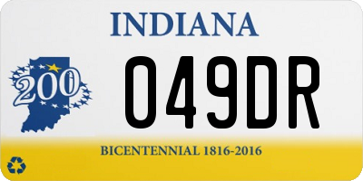 IN license plate 049DR