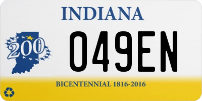 IN license plate 049EN